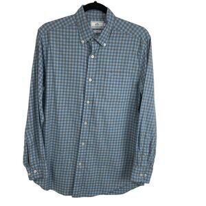 Southern Tide Blue Gray Check Pattern Long Sleeve Button Down Men's Small